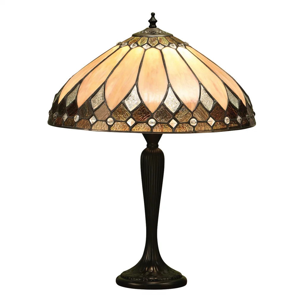 Tiffany Table Light Floor Bronze Brooklyn Dark 400mm Interiors 1900 63982