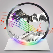 Moving Sand Art Liquid Motion Decor, Bluetooth Speaker Bedside Lamp Dimmable ...