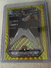 2025 Bowman Chrome Andrew Fischer Yellow Wave Refractor /75 Color Match