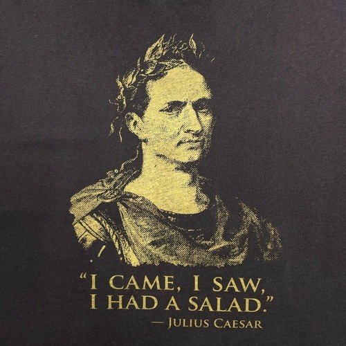 Julius CAESAR Great Man Print T-shirt Men's XL Equivalent Used CAVE-0 - Picture 3 of 6