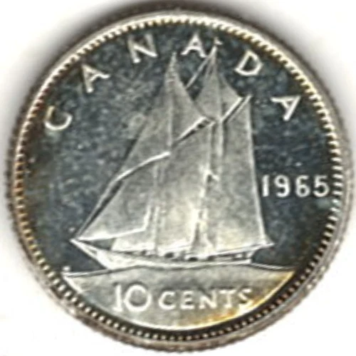 1965 SILVER CANADA TEN CENTS ~ PROOF LIKE SURFACES ~ PLEASE SEE THE SCAN stkPL-9