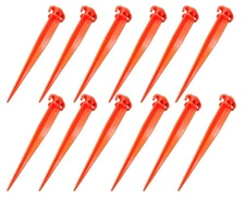 11-Inch 12-PCS Tent Pegs Garden Stakes Durable and Strong Plastic Tent Stakes...