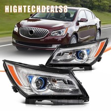 For 2014 2015 16 Buick LaCrosse Headlight Assembly [LED DRL Type] Chrome Housing