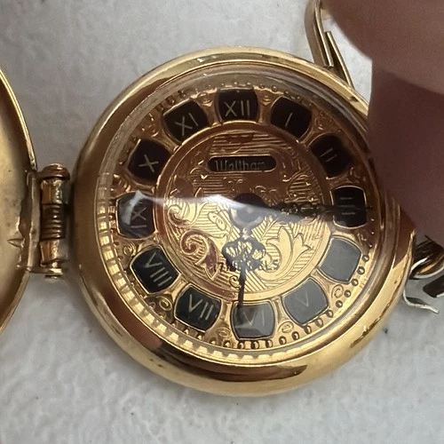 Vintage Waltham Small Pocket Watch Gold Toned for Repair