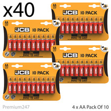 40 x AA Genuine JCB Zinc Carbon Batteries - New R6 1.5V Ideal for Remote Toys 0.18 per battery