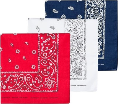 Levi s All-Gender 3-Pc Multi-Purpose Bandana Gift Set   White, Navy, Red, New