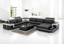 Divano ad angolo design moderno soggiorno mobile divano ad angolo imbottito in pelle divano a forma di U