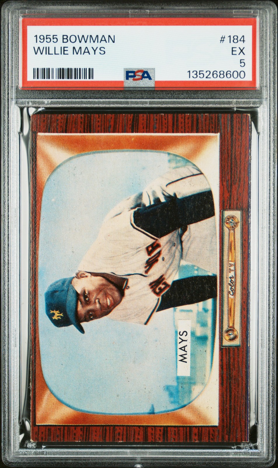 1955 BOWMAN #184 WILLIE MAYS PSA 5