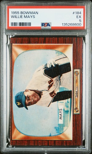 1955 BOWMAN #184 WILLIE MAYS PSA 5