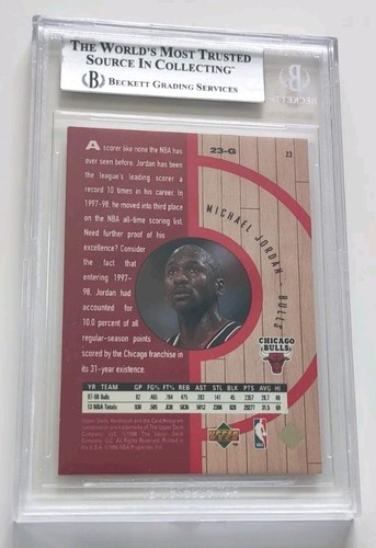 Michael Jordan 1998 Upper Deck Hardcourt #23-G BGS 7 wie PSA - Bild 2 von 2