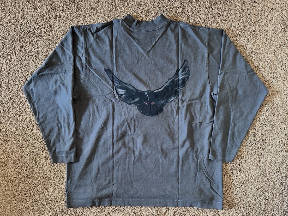トップス yeezy GAP dove long sleeve tee dark grey Size M fits L - Yeezy Gap Unreleased Black Dove Long Sleeve Shirt