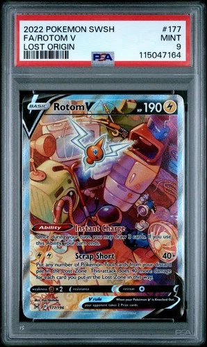 2022 POKEMON SWORD & SHIELD LOST ORIGIN #177 FULL ART/ROTOM V PSA 9