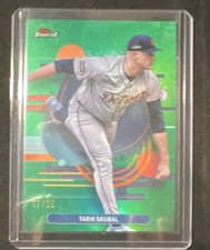 Topps 2025 Finest Uncommon Tarik Skubal #164 Green Refractor 17/35 Tigers