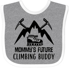 Inktastic Rock Climber Mommy Climbing Buddy Baby Bib Boots Pick Childs Boys
