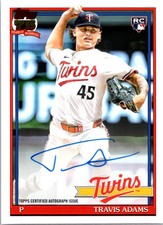 2026 Topps #91A-TRA Travis Adams 1991 Topps Baseball 35th Anniversary Auto