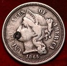 1865 Philadelphia Mint Three Cent Coin — photo 1
