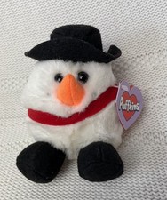 Puffkins Swibco Flurry Snowman Christmas Stuffed Plush VTG Beanie Stuffed Toy