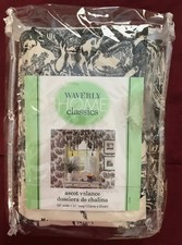 WAVERLY COUNTRY LIFE Black Cream Toile 52 x 20 ASCOT Window Valance "NEW"