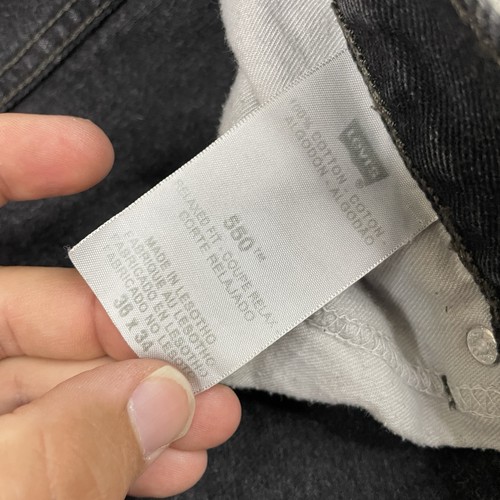 Levi’s 550 Jeans 36x34 (Fit 34x33) Relaxed Fit Straight Leg Black Y2K Denim - Picture 11 of 11