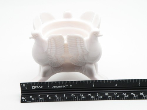 Jeanette Shell Pink Milk Glass Eagle or Dove Candle Holder Vintage 1950s - Picture 14 of 15