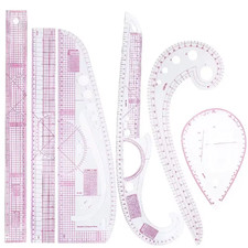 6-Piece French Curve Ruler Set - Flexible Tailoring Templates for Dressmaking, P