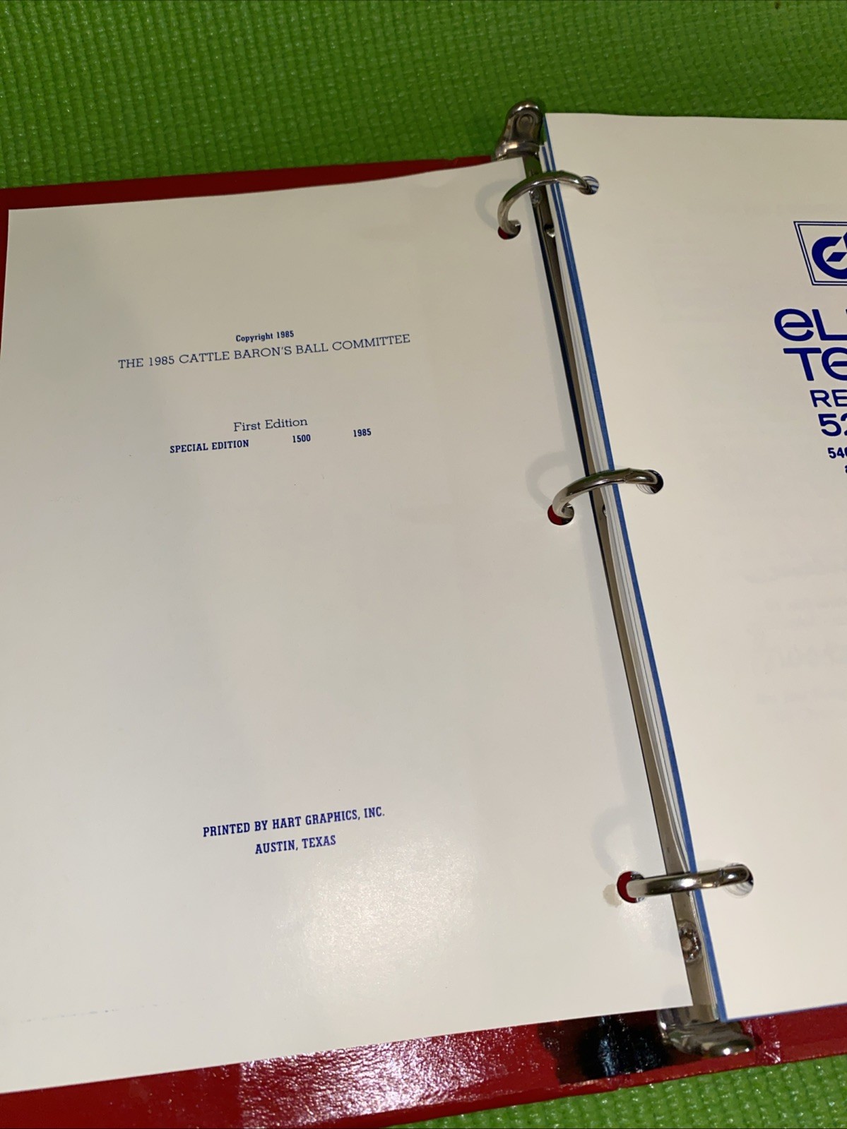 VTG Cattle Baron’s Ball The Best Little Charity Ball In Texas 1985 Cookbook