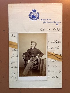 CDV von Henry Walter Bates Amazonas Entdecker mit signiertem Brief von Bates