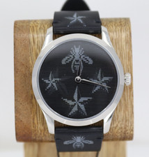 Gucci G-Timeless Women’s Bee and Star 38mm Black Dial Quartz Watch YA1264105