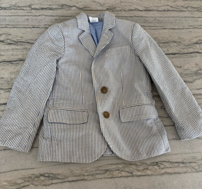 Crewcuts Boys Thompson Seersucker Suit Jacket Blazer Size 3