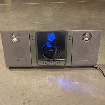 Philips MC235/37 Micro Radio System CD Player AM FM Silver Shelf Stereo Tested