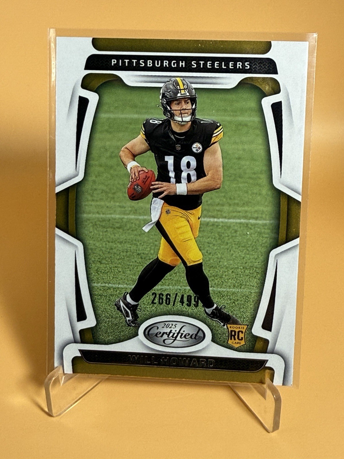 2025 Panini Certified /499 SP #104 Will Howard Rookie Pittsburgh Steelers