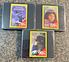 VTG LOT Of 3 NATIONAL GEOGRAPHIC 80s, 70 S 90 s interactive CD-ROM set Windows
