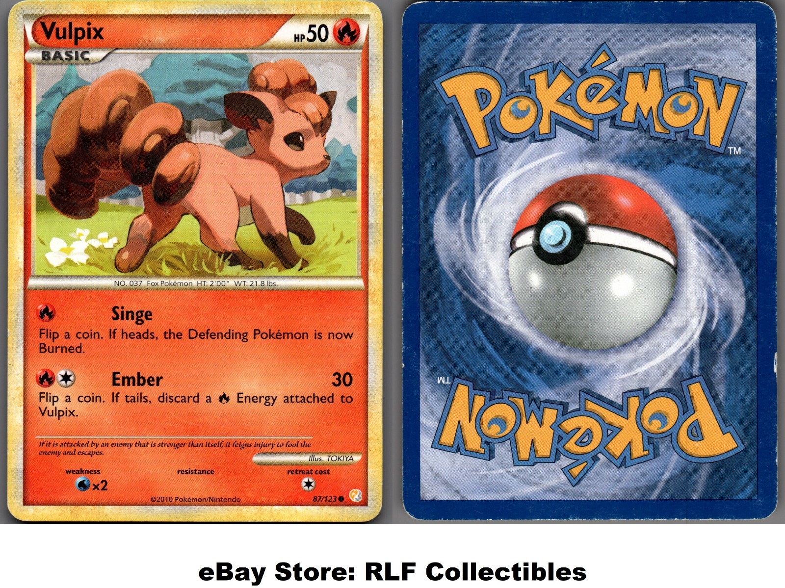 2010 Pokemon, Heartgold & Soulsilver, #87/123 Vulpix, Common