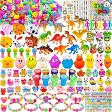 318 pcs Filled Easter Eggs 100 pack prefilled Easter Eggs Bulk wtih 218 Toys ins