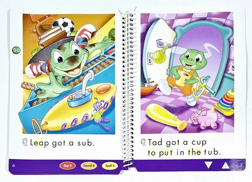 LEAPFROG School House LeapPad Cartridge & Book LEAP SCRUBS UP Consonants Vowels - Picture 2 of 2