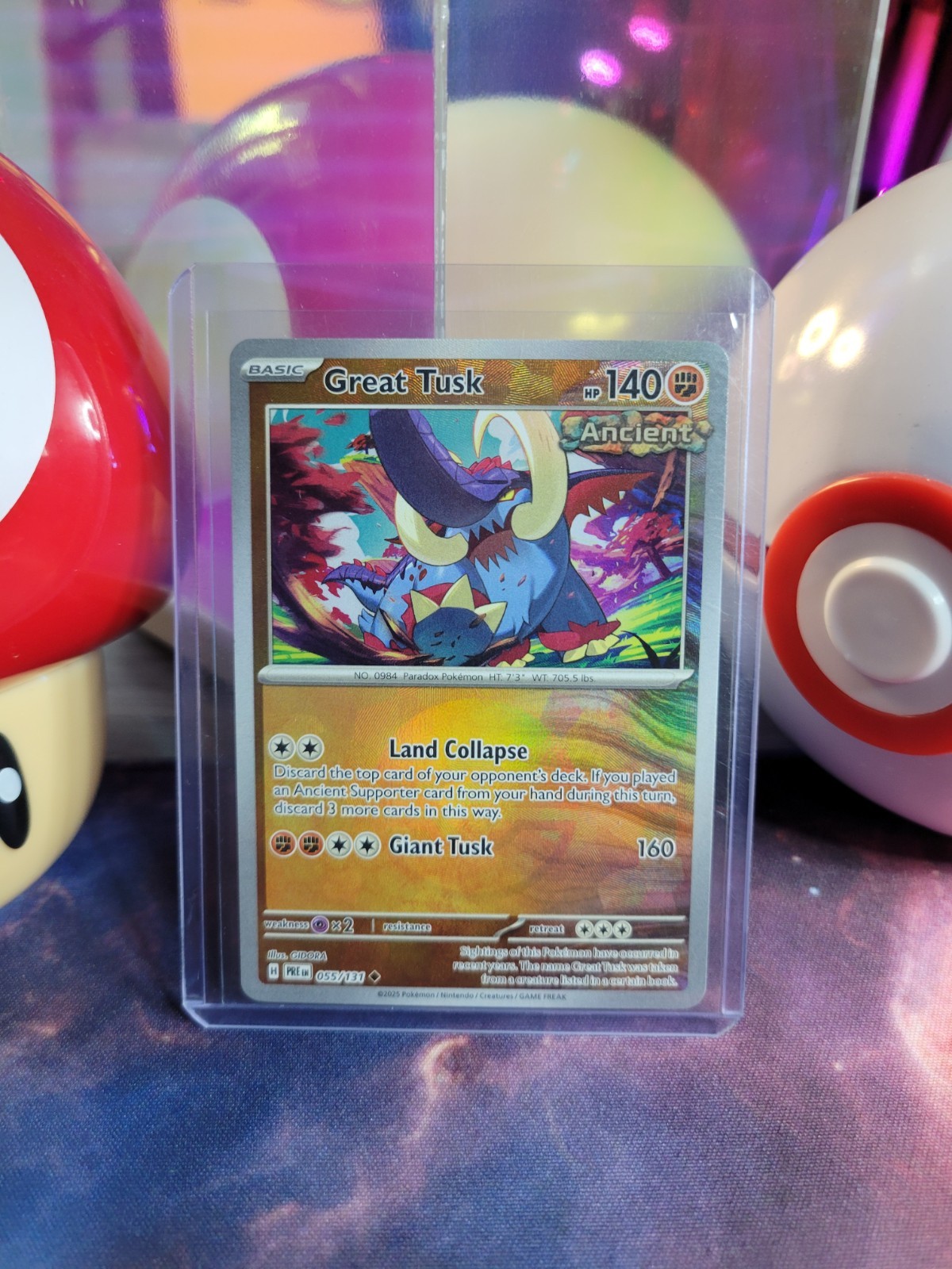 Great Tusk 55/131 Pokémon TCG S&V Prismatic Evolutions Pokéball Uncommon Holo NM