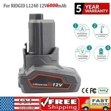 For Ridgid R82059 Hyper Lithium 12 Volt 6.0Ah Battery R82007 R82008 R82008N
