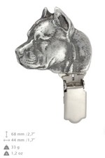 American Staffordshire Terrier,silver covered clipring, high qauality Art Dog US