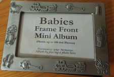 Newborn Baby Frame Front Picture Shower Nursery Holds 100 Photos Mini Album 4x6