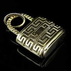Lock Shape Men's Pendant 2 Ct REAL Moissanite Pendant 14k Yellow Gold Plated — photo 4