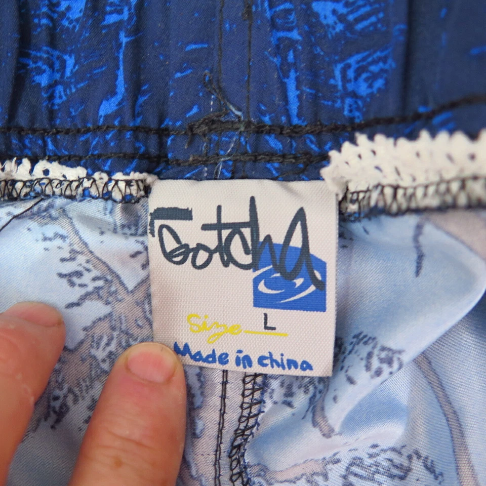 Pantalones Cortos de Natación Gotcha Para Hombre Azul Hawaiano Forrados Talla L  Foto 4 de 4