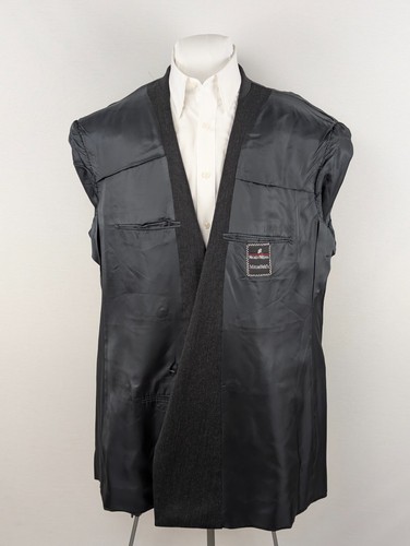 VINTAGE Hickey Freeman Sport Coat Blazer Mens 48L Black Double Breasted Vent - Picture 7 of 16