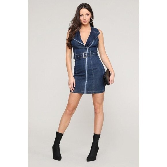 mebon denim dress Mebon Dark Casual Denim dress Large