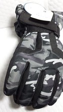 FADED GLORY FD CAMO SNOW GLOVE WATERPROOF S-M CHILDREN SIZE GREY POLYESTER
