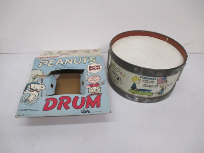 Peanuts Instrument Vtg Chein USA Peanuts Snoopy Marching Band Drum Toy Instrument #129 W ...