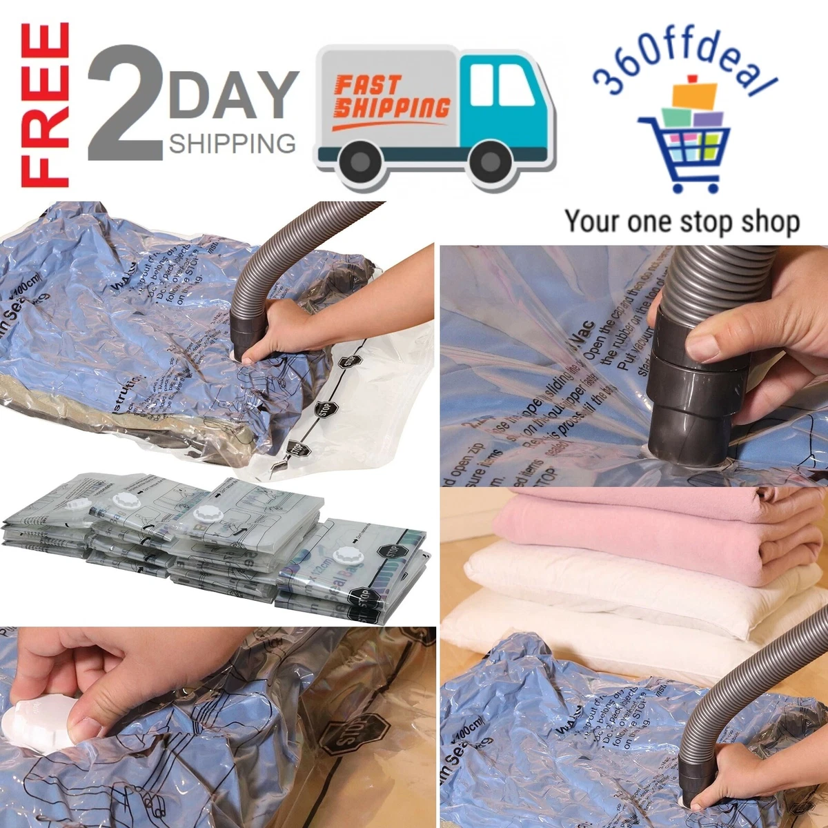 15 Vacuum Storage Space Saver For Bedding Pillows Towel Blanket