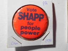 1-1/2" Shapp for people power Pennsylvania Governor litho pinback button
