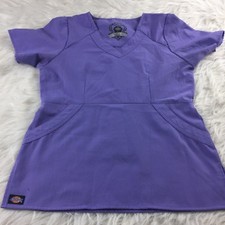 Dickies womens scrub top size xs Purple fitted nurse medical professional