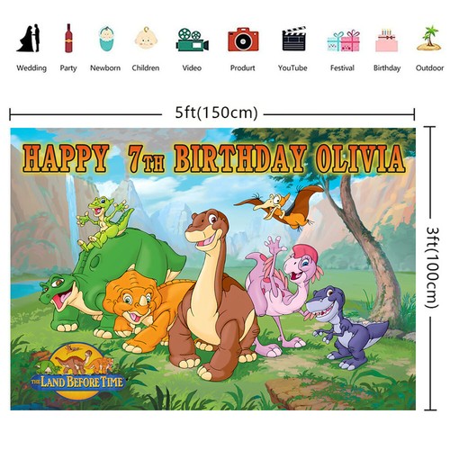 The Land Before Time Personalised Custom Banner Backdrop Party Decorations - Picture 5 of 5