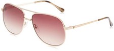 NEW Lacoste L222S 757 Golden Beauty Aviator Sunglasses with Brown Gradient Lense